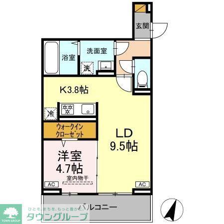 D-SOLACE末広4丁目(1LDK/2階)の間取り写真