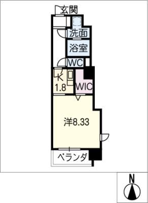 LIFE STAGE 丸の内(1K/7階)の間取り写真