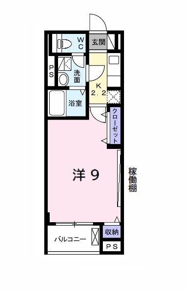 ランドマーク(1K/3階)の間取り写真