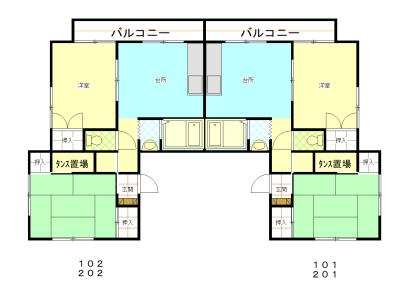 シーズンB(2DK/1階)の間取り写真
