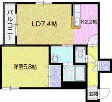 コージープレイス栄通(1LDK/1階)の間取り写真