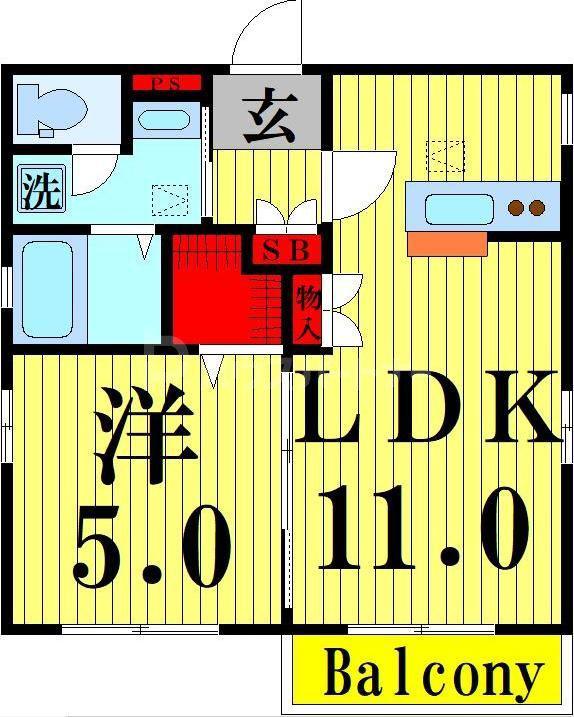 グレイス(1LDK/1階)の間取り写真