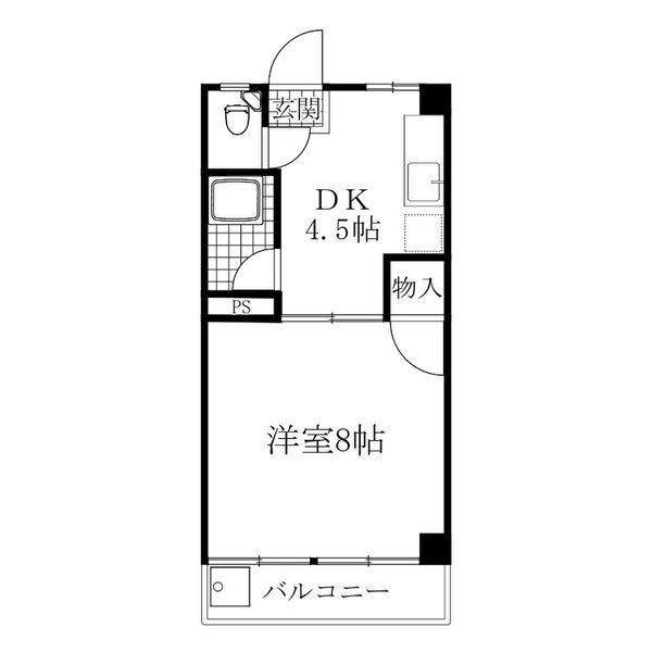 フェンリル穂積 B(1DK/3階)の間取り写真