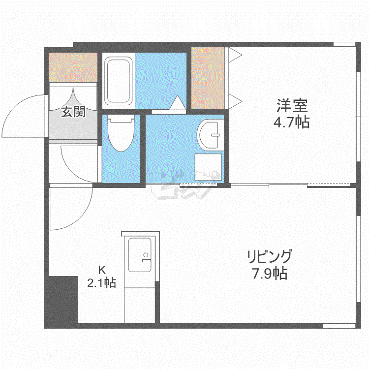 バルボーニL・A(1LDK/4階)の間取り写真