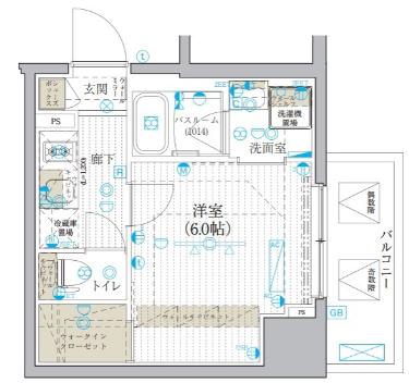 ブライズ吉野町RIVA(1K/4階)の間取り写真