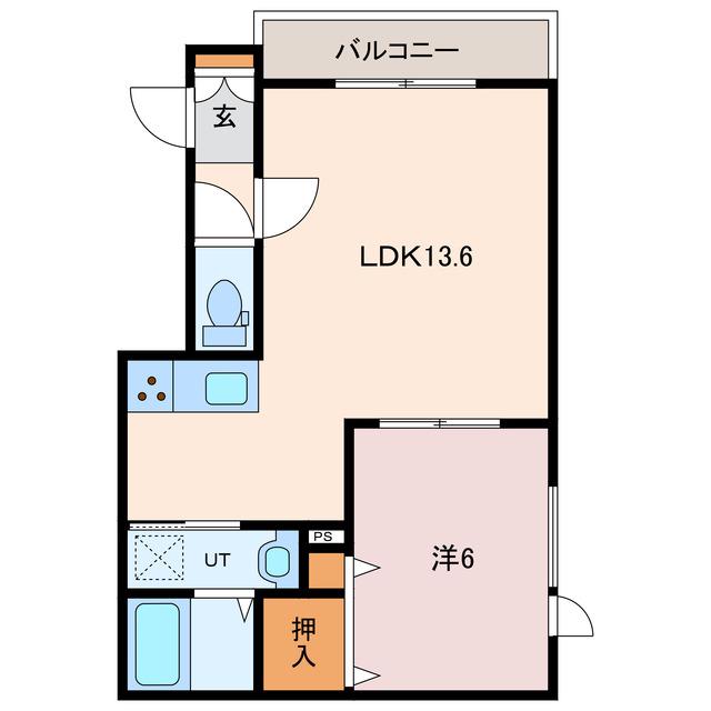 SEED(1LDK/2階)の間取り写真