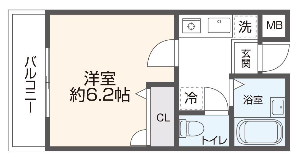 メロディー双葉(1K/3階)の間取り写真