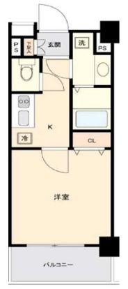 プレール中延(1K/3階)の間取り写真