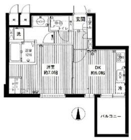 エクセルシオール新宿西戸山(1DK/7階)の間取り写真
