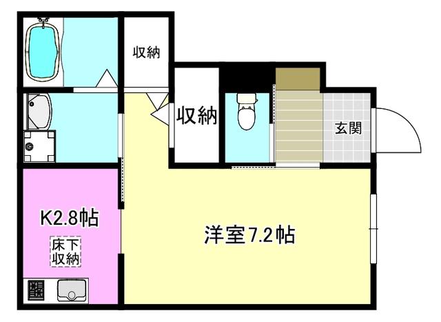 吹田市新芦屋アパート(1K/1階)の間取り写真