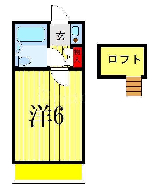 サネッチK(1K/2階)の間取り写真