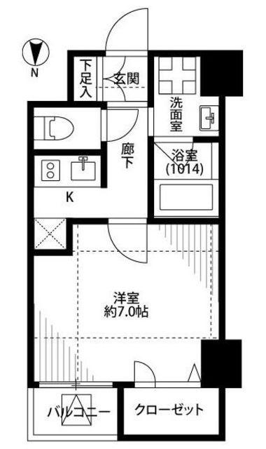 プレール・ドゥーク亀戸IV(1K/10階)の間取り写真