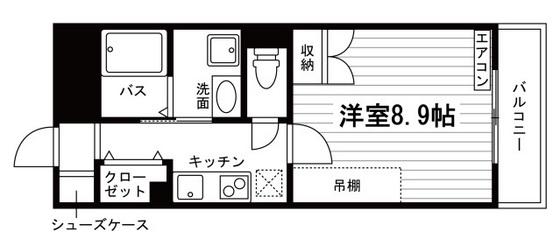 グランデージ松島(1K/4階)の間取り写真
