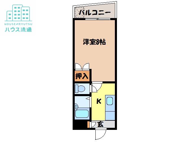 エトワール石橋(1K/3階)の間取り写真