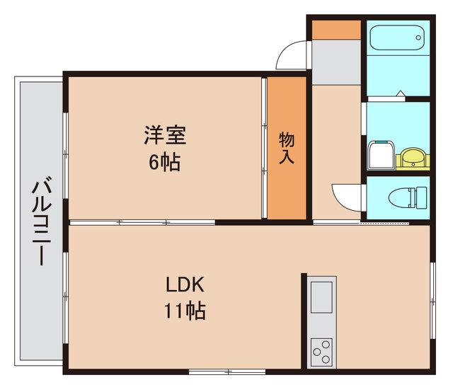 プランドールアネックス B(1LDK/1階)の間取り写真