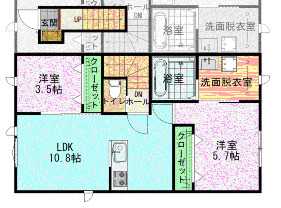 サンモンターニュIV(2LDK/2階)の間取り写真