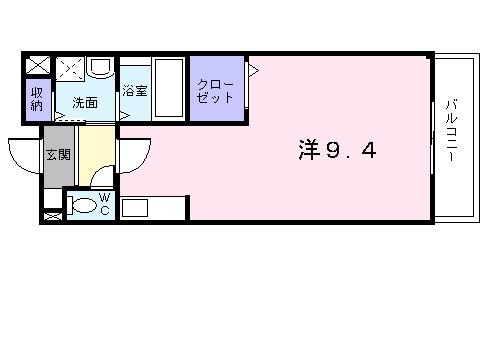 プレステージ プラス(ワンルーム/1階)の間取り写真