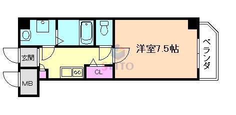 千葉・木川東(1K/5階)の間取り写真