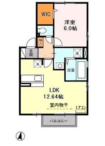 ボナンザストリーム(1LDK/2階)の間取り写真