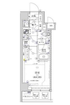 レアライズ武蔵小杉II(1K/4階)の間取り写真