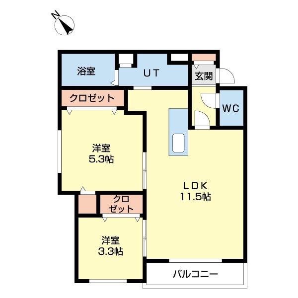 LE SUCRE豊平公園(2LDK/4階)の間取り写真