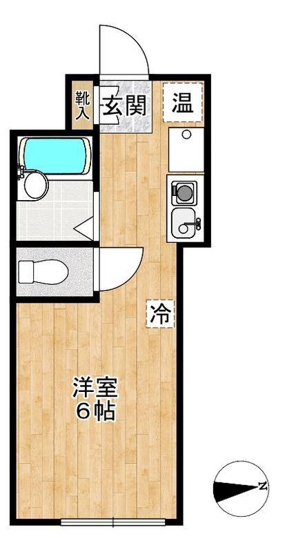 ベルシティ市川(ワンルーム/1階)の間取り写真