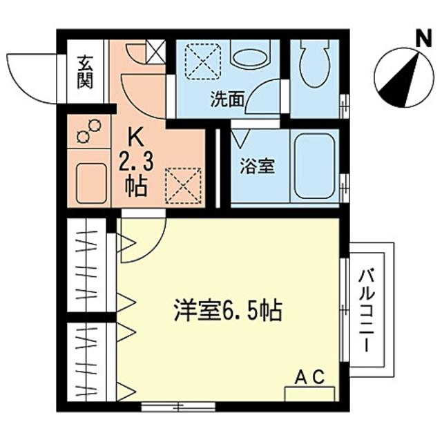 コスモステージ(1K/1階)の間取り写真