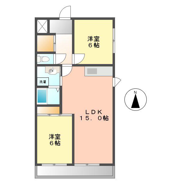 キムラマンション庄内通(2LDK/2階)の間取り写真