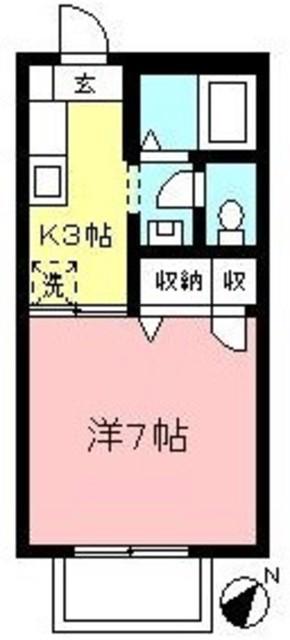 シャルマンB(1K/2階)の間取り写真
