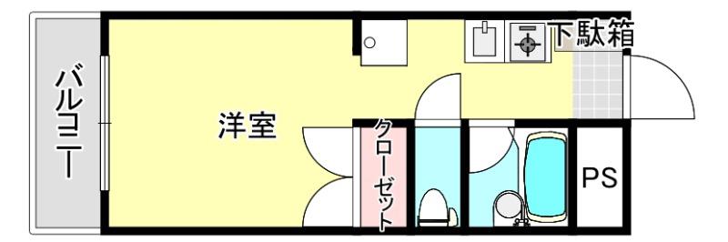 ベルトピアエグゼ福岡II(1K/5階)の間取り写真