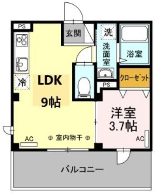 グランディオストゥエーデ(1LDK/4階)の間取り写真
