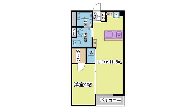 WHITE VILLA II(1LDK/1階)の間取り写真