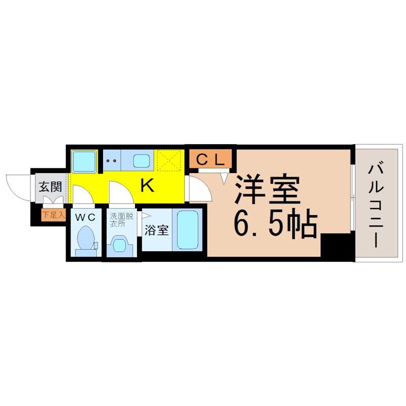 プレサンス大須観音ビザリア(1K/2階)の間取り写真