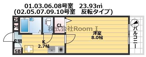 アビタシオン奈佐原A棟・旭化成ヘーベルメゾンHEBEL HAUS(1K/1階)の間取り写真