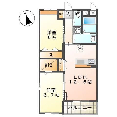 LA MAISON DU REVE (2LDK/3階)の間取り写真