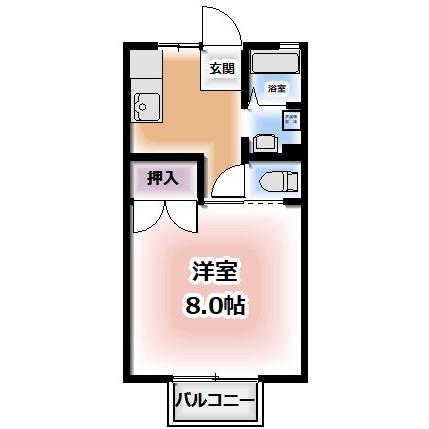 メゾンド・UM(1K/2階)の間取り写真