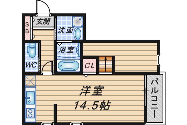 FORESTA末広(1K/2階)の間取り写真