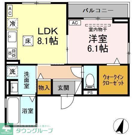 セレスティア柳森町(1LDK/2階)の間取り写真