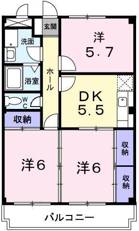 ベイビレッジINOUE(2LDK/2階)の間取り写真