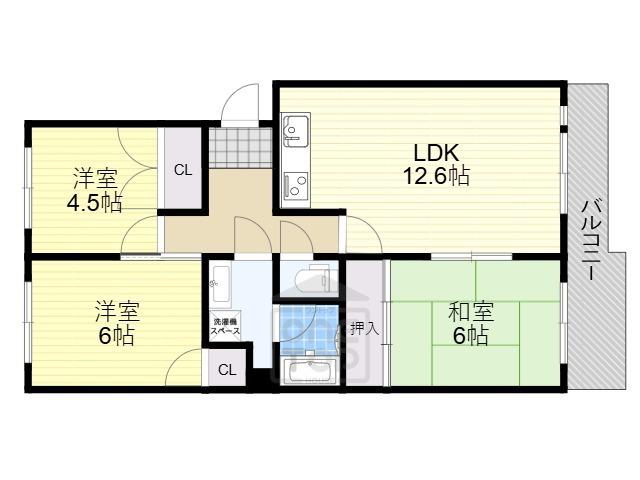 千里サザンテラス(3LDK/5階)の間取り写真