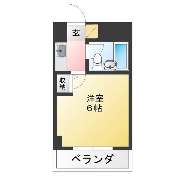 グランフィールド南行徳(1K/3階)の間取り写真