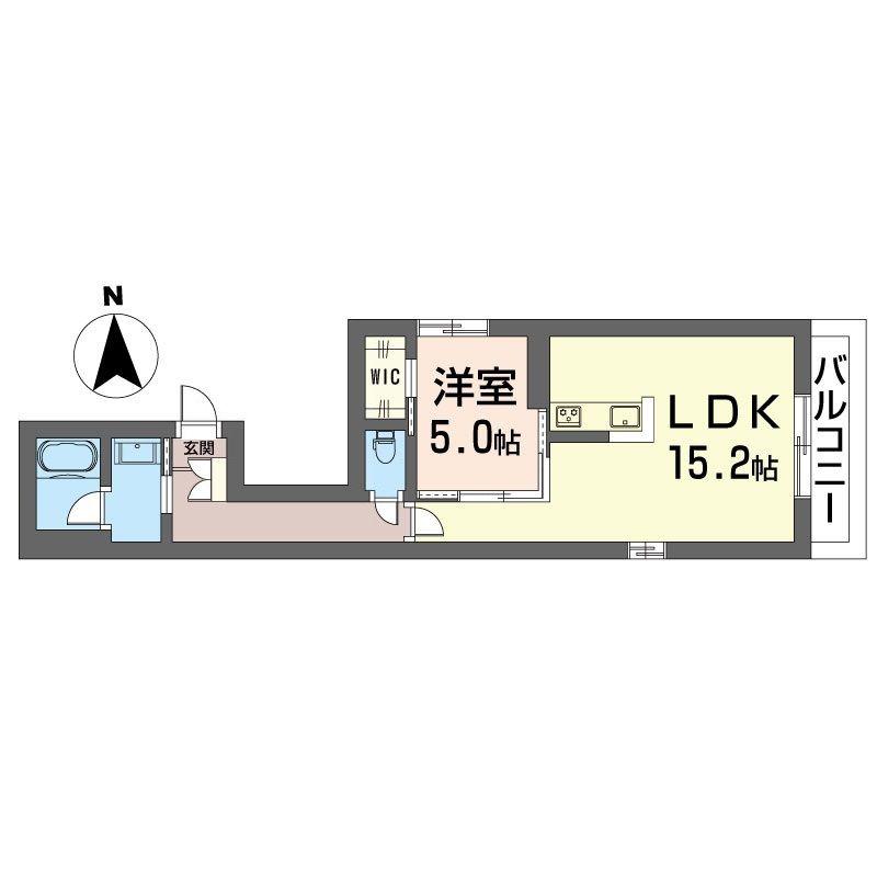 アミーゴ パエーゼ 青葉台(1LDK/2階)の間取り写真