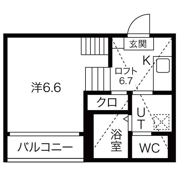 シュクル(1K/1階)の間取り写真