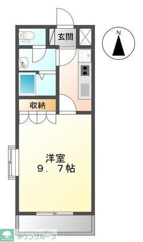 グリルスII(1K/2階)の間取り写真