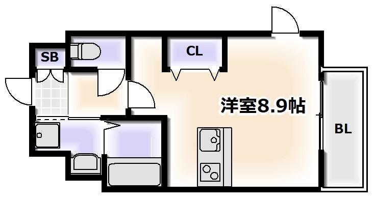 VILLA LUCE(ワンルーム/6階)の間取り写真