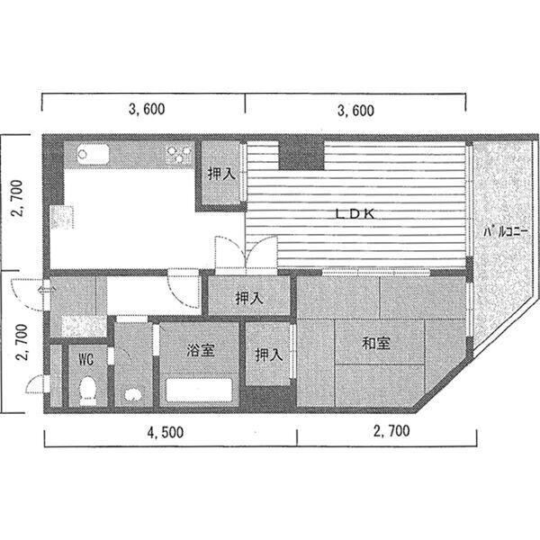 ライオンズマンション神戸元町第2(2DK/11階)の間取り写真