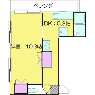 柴田ビル(1DK/5階)の間取り写真