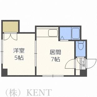 パークハイツ24(1DK/3階)の間取り写真