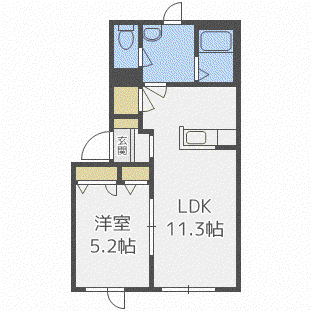 ロイヤルコート(1LDK/2階)の間取り写真