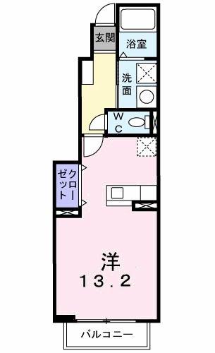 リヴェール喜(ワンルーム/1階)の間取り写真